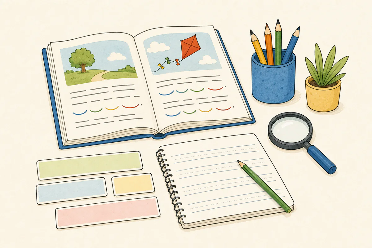 Deutsch-Arbeitsblätter für Klasse 2 erstellen – Illustration